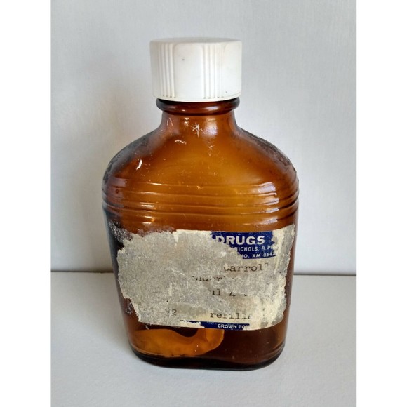 Vintage Brown Rx Pharmacy Bottle Ribbed Sides - Picture 3 of 4